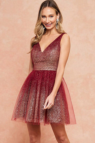 Snow Angel Dress in Glittering Burgundy