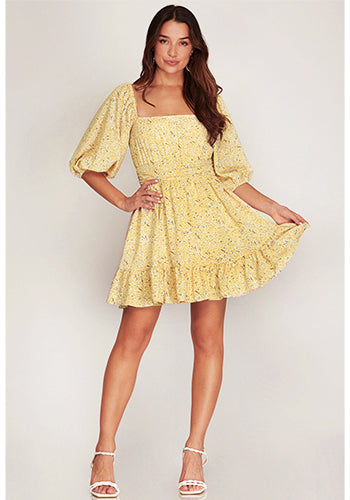 Romantic Era Dress in Lemon