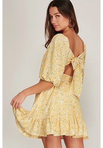 Romantic Era Dress in Lemon