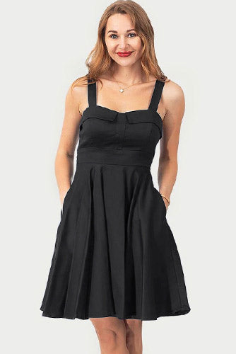 Summer Sweetheart Dress in Solid Black