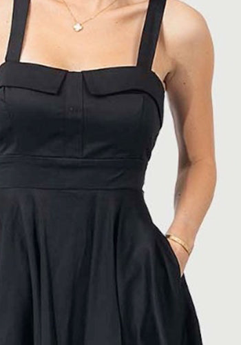 Summer Sweetheart Dress in Solid Black