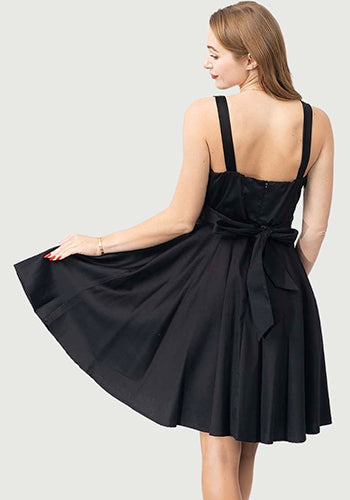 Summer Sweetheart Dress in Solid Black