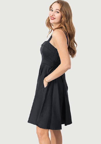 Summer Sweetheart Dress in Solid Black