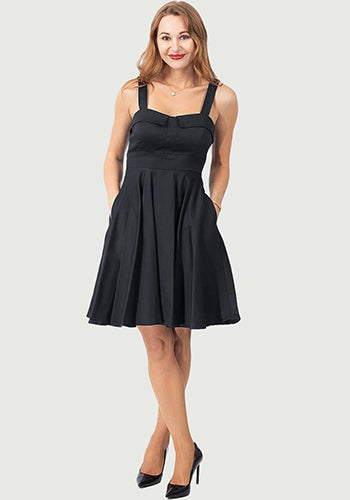 Summer Sweetheart Dress in Solid Black