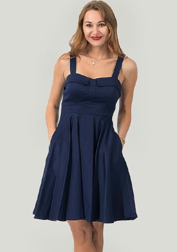 Summer Sweetheart Dress in Navy