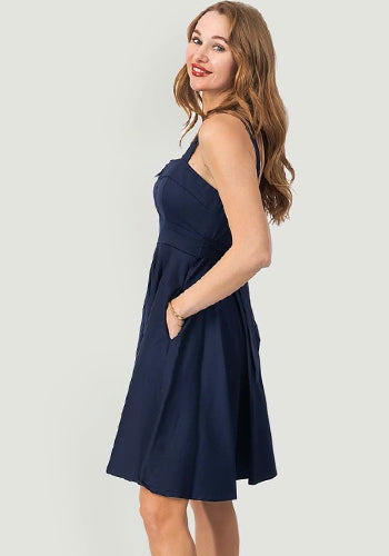 Summer Sweetheart Dress in Navy