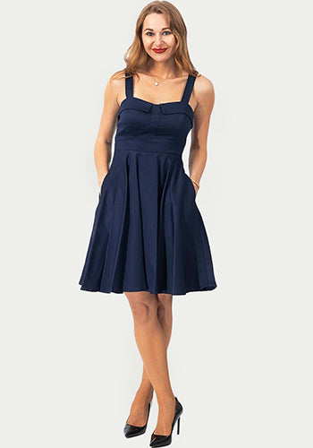 Summer Sweetheart Dress in Navy