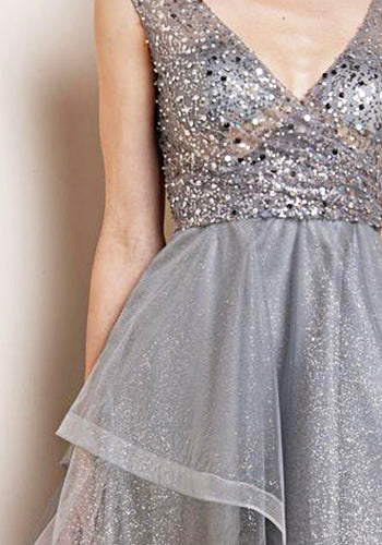 Saturn's Moons Dress in Silver