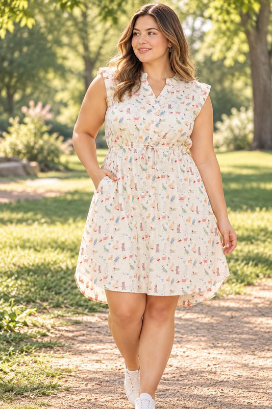 French Cafe Dress Cotton Plus