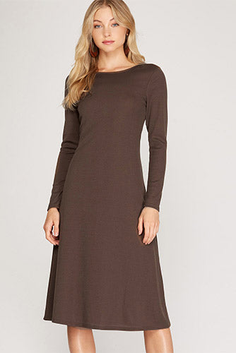 Walk In The Park Dress in Mocha