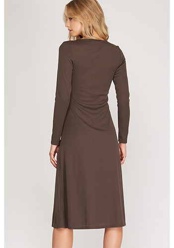 Walk In The Park Dress in Mocha