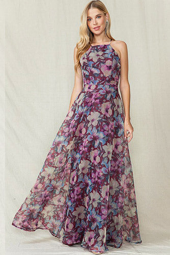 Talulla Floral Dress in Plum