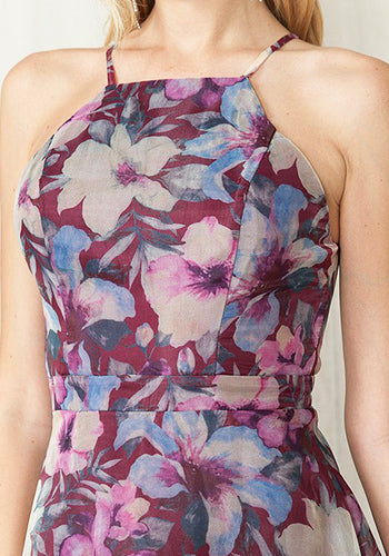 Talulla Floral Dress in Plum