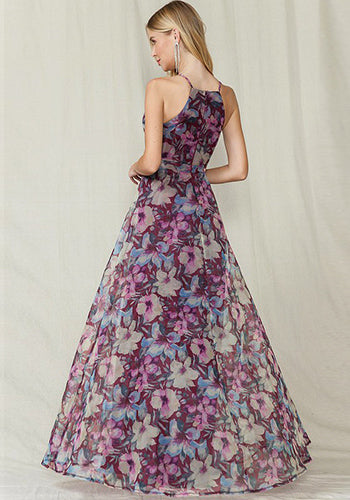 Talulla Floral Dress in Plum