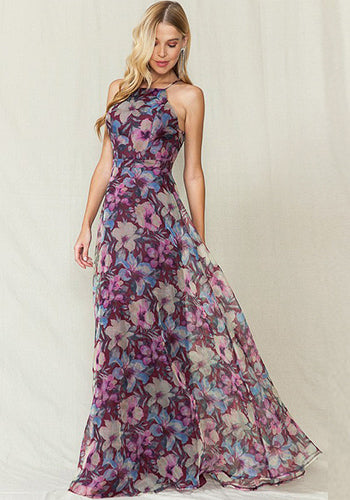 Talulla Floral Dress in Plum