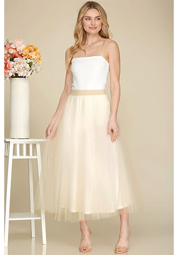 What A Tease Tulle Skirt in Cream