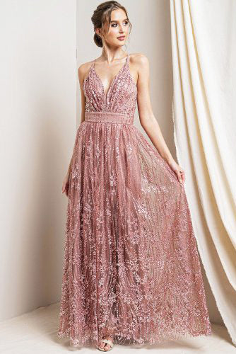 Venus Sparkly Dress in Rose