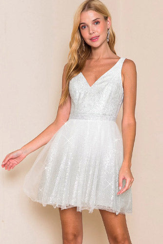 Snow Angel Dress in Glittering White