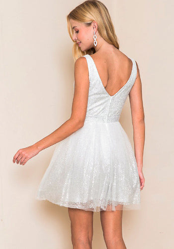 Snow Angel Dress in Glittering White