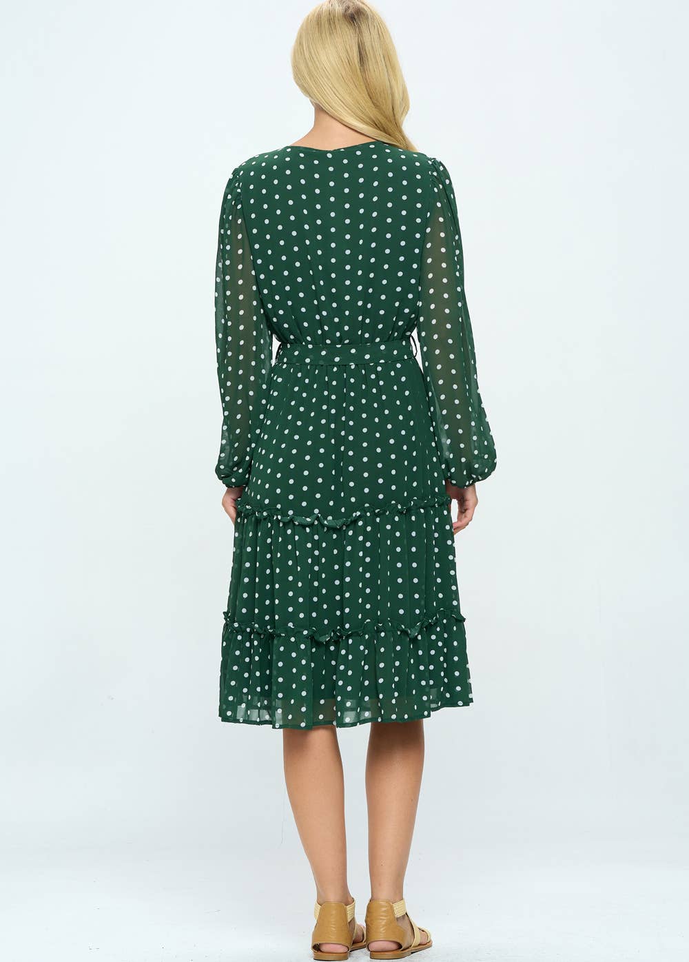 PRE-ORDER: Tea Date Dress in Green Dots