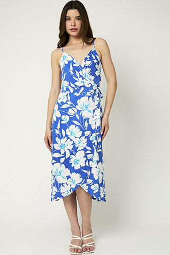 Garden View Dress in Blue/White - PLUS