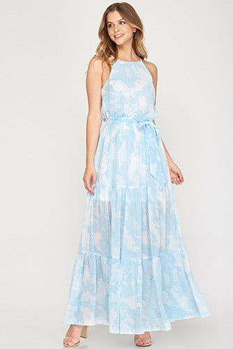 Cotton Candy Maxi Dress in Blue