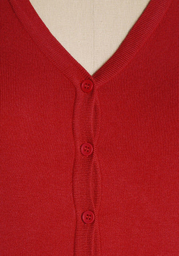 Macaron Craze Cardi in Red Tomato