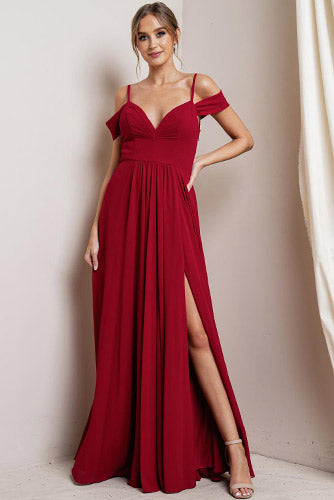 Estelle Dress in Cranberry Red