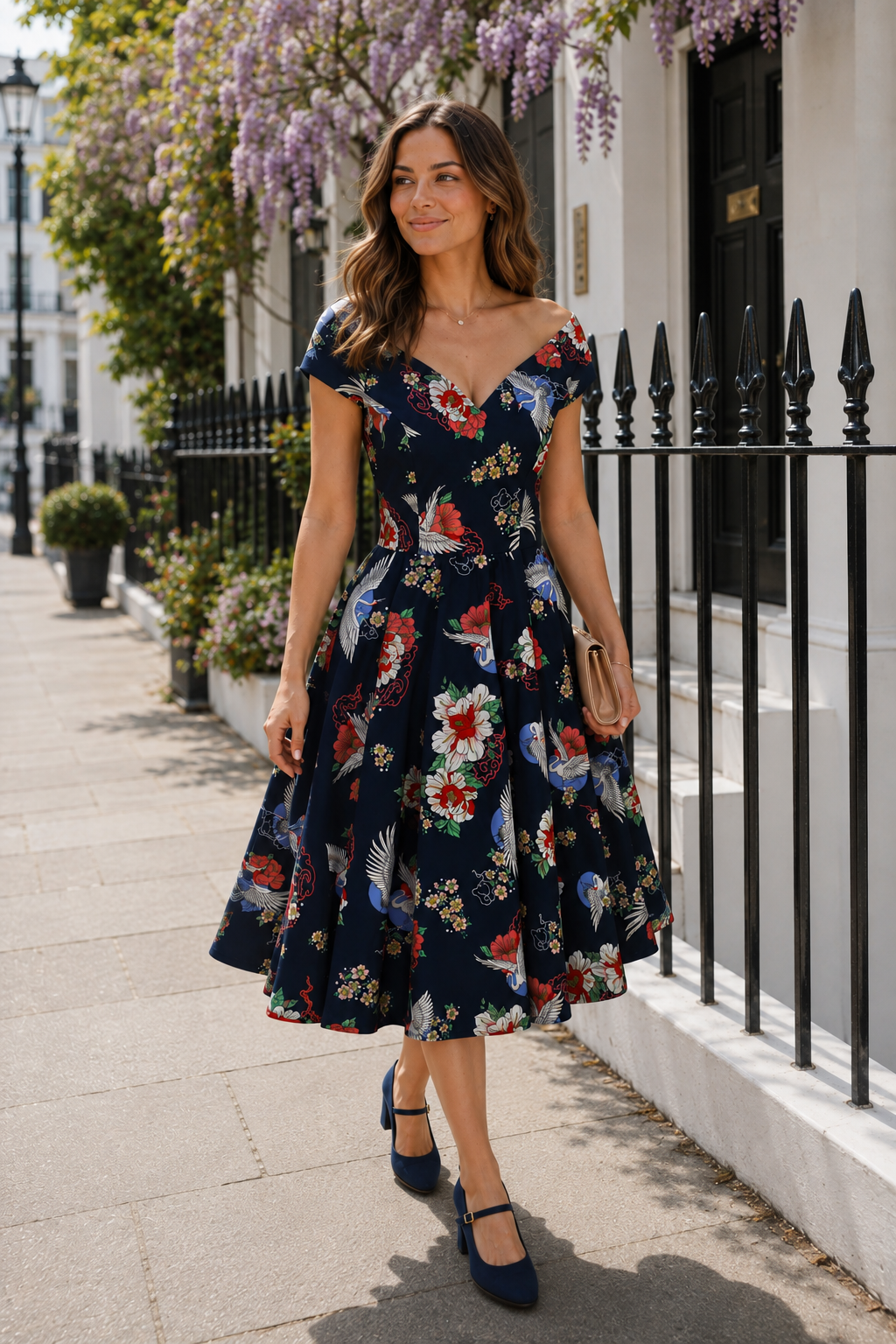 Fan Fair Dress Navy
