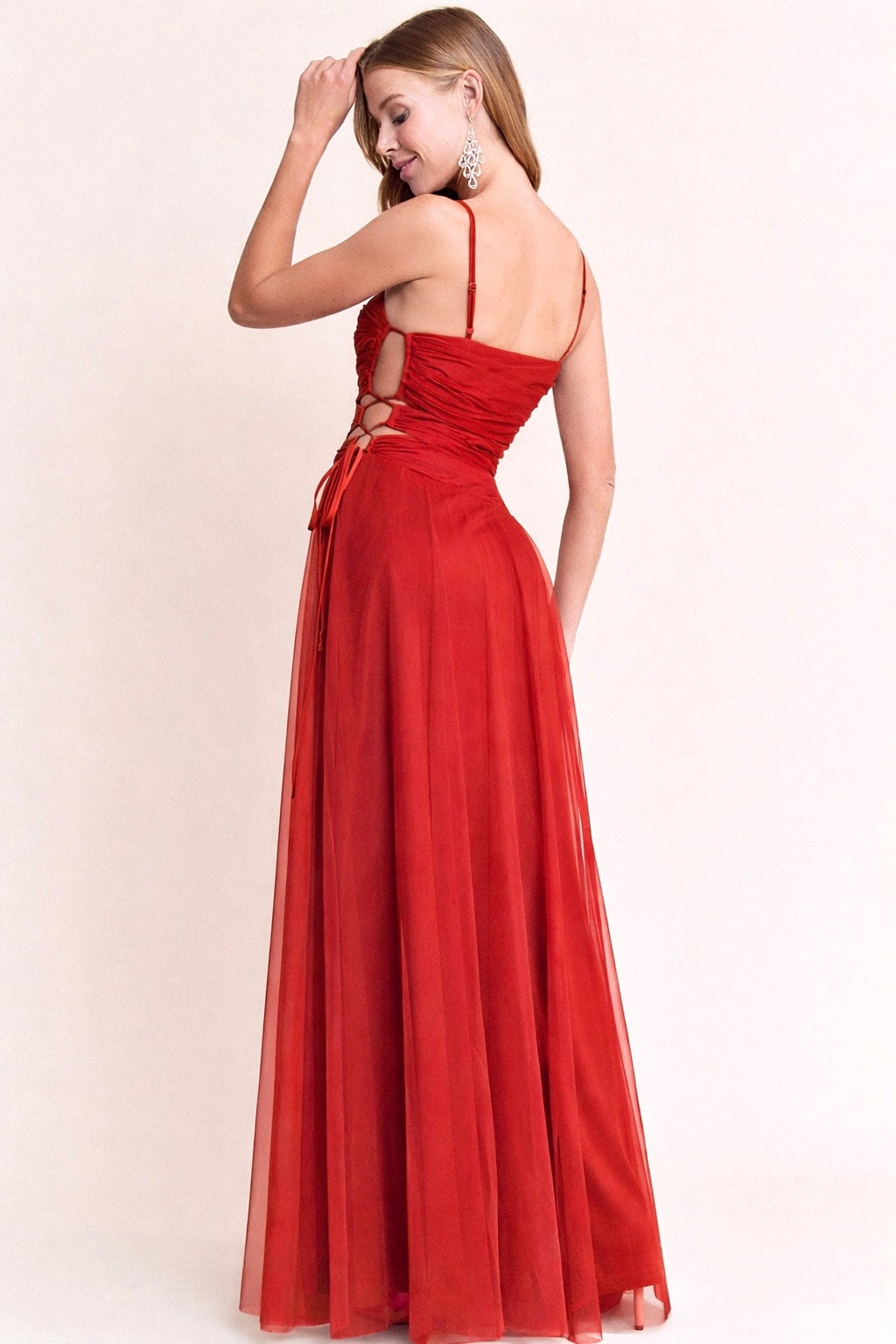 Olivia Tulle Dress in Red