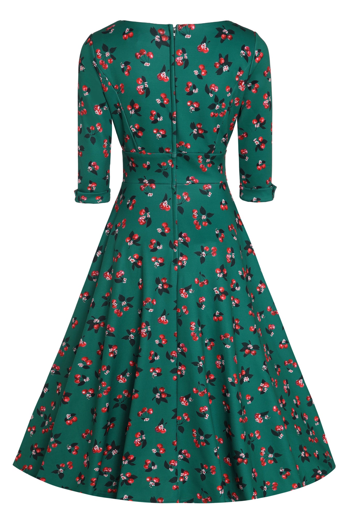 Scarlette Dress in Green Cherry