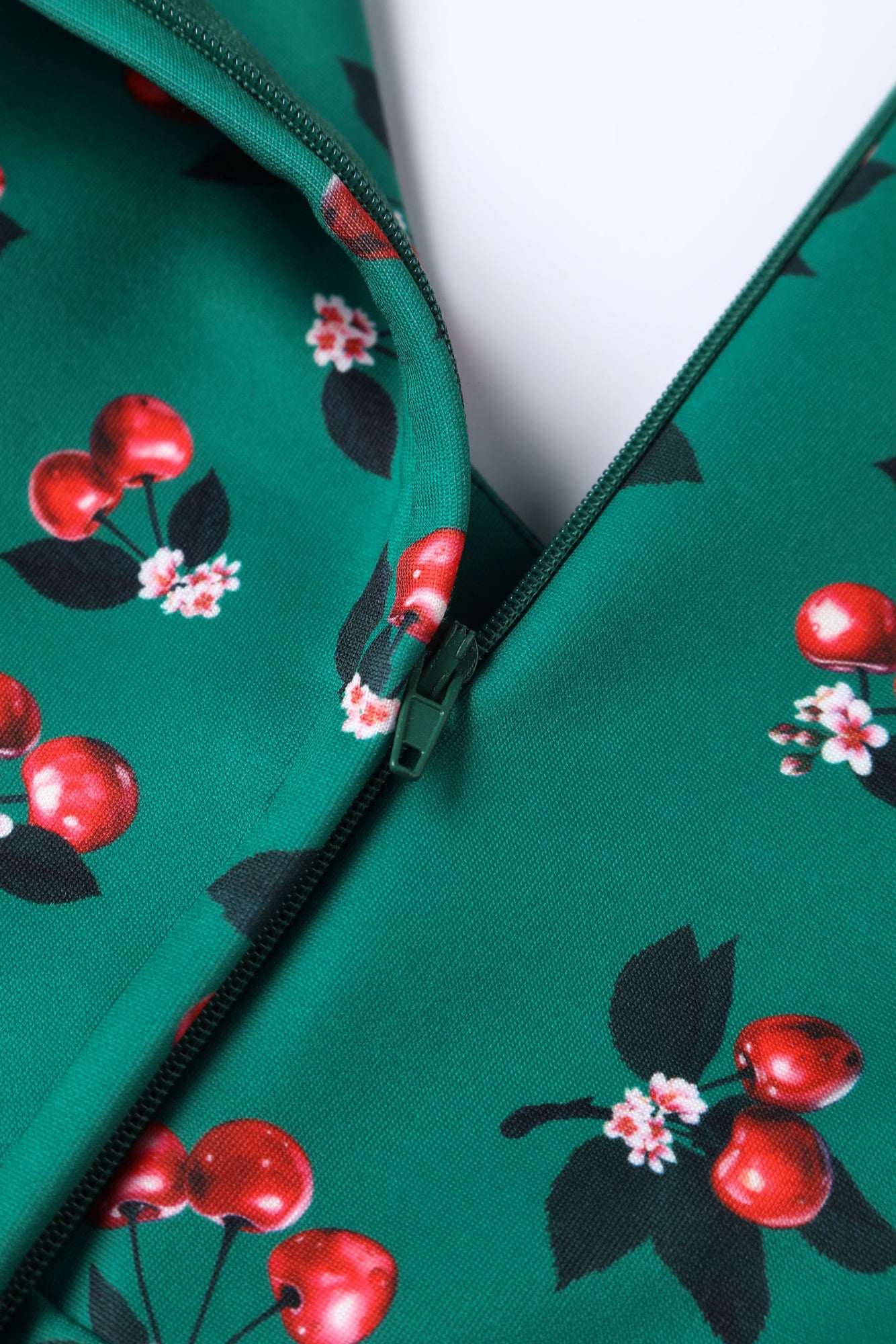 Scarlette Dress in Green Cherry