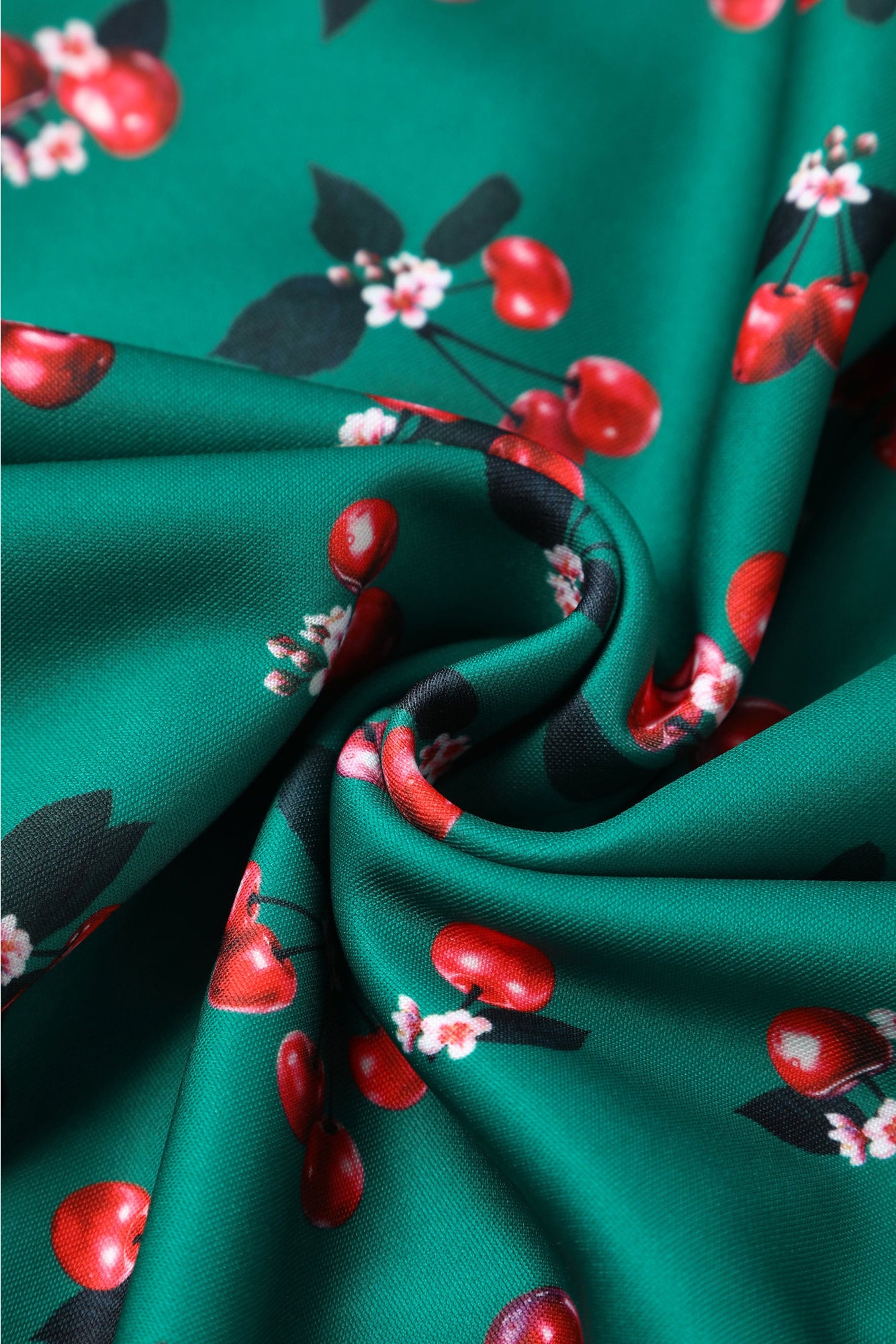 Scarlette Dress in Green Cherry