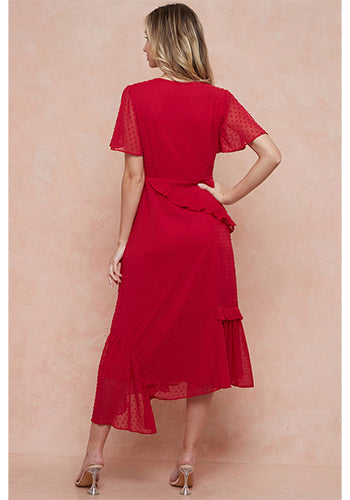 Janelle Dress in Berry Red