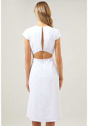 Kiss And Not Tell Midi Dress in White