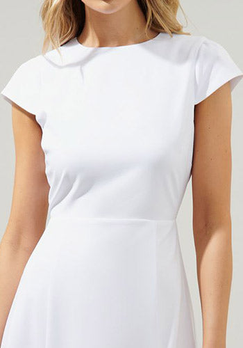 Kiss And Not Tell Midi Dress in White