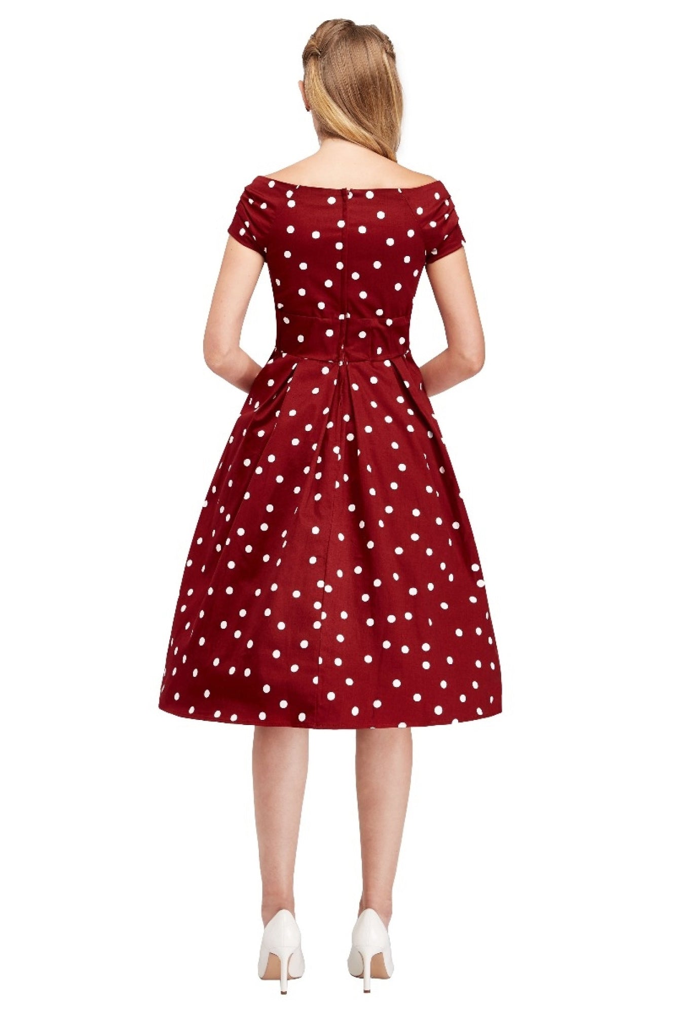 Lily Retro Dress in Burgundy