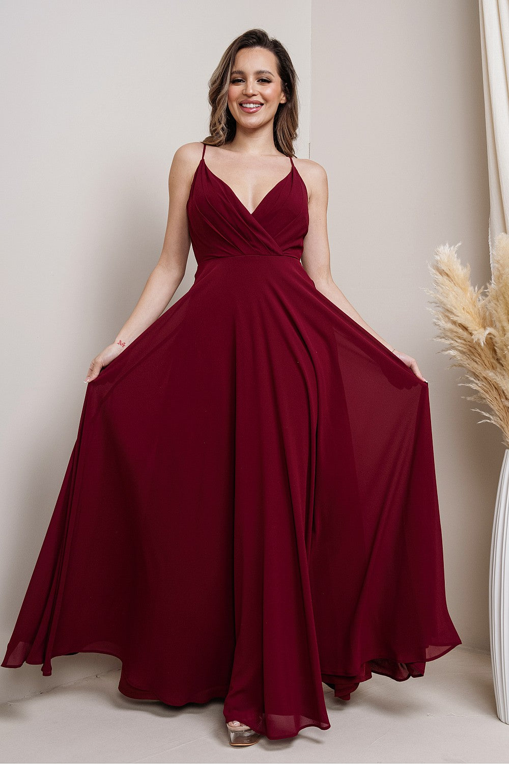 Bella Dress in Wine