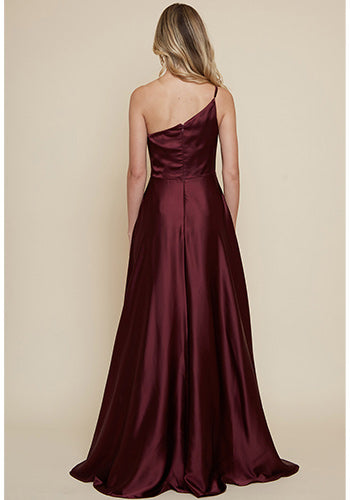 Winona Satin Dress in Wine