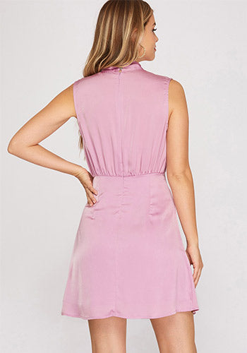 Sugar Cravings Dress in Pink Satin