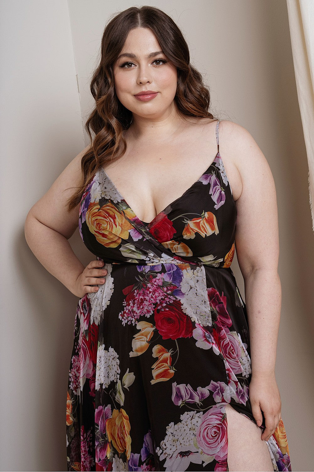 Bella Dress in Black Floral - Plus