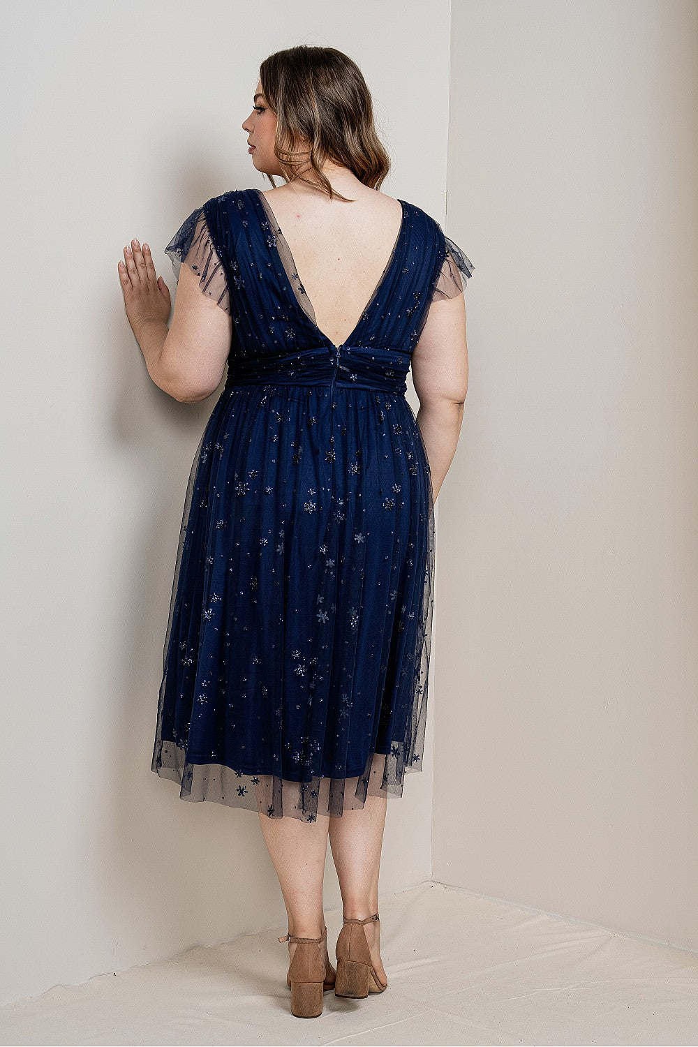 Stella Midi Dress in Sapphire