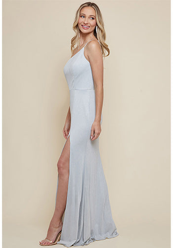 Silvia One Shoulder Dress in Silver