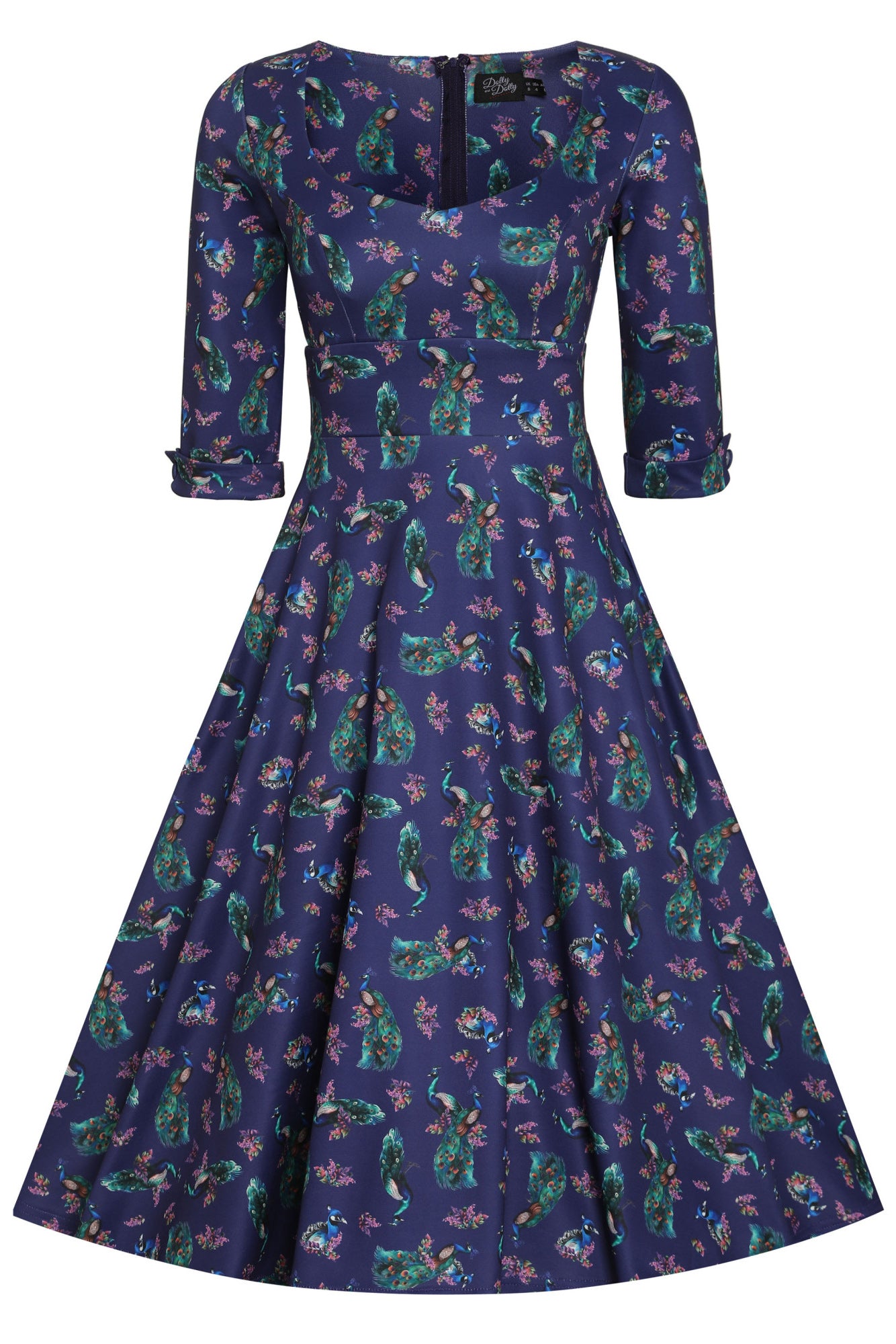 Scarlette Dress in Purple Peacock