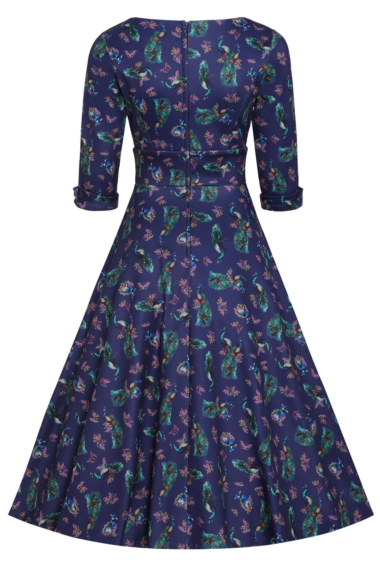 Scarlette Dress in Purple Peacock