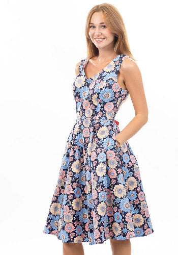 Walking on Sunshine Dress in Blue Pink