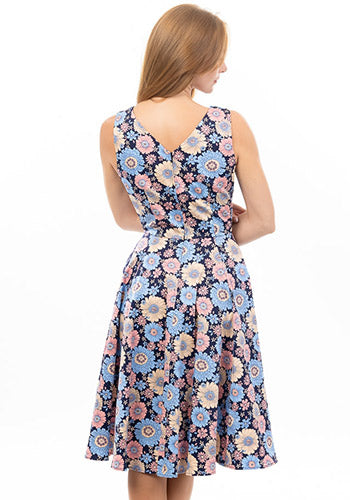 Walking on Sunshine Dress in Blue Pink