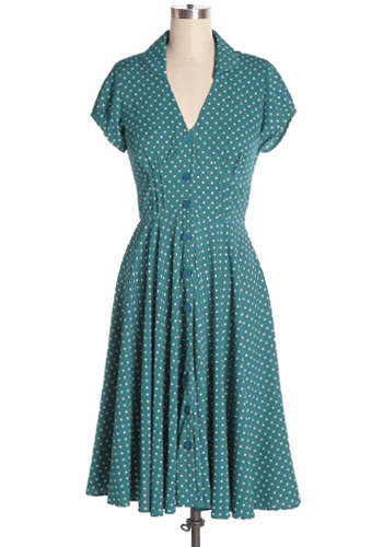 Retro Cafe Dress in Teal - $69.95 : Shop Cute Dresses and Clothing - Canada