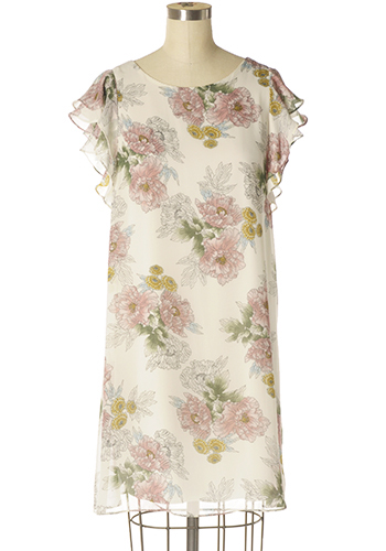  Country  Fall Wedding  Shift Dress  in Ivory Floral 41 21 