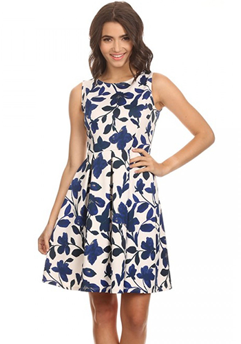Boulevard Dress in Royal Floral - $59.95 : Women's Vintage-Style ...